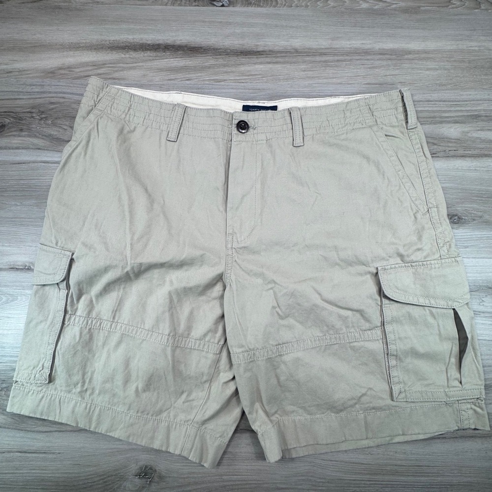 Tommy Hilfiger Mens‎ Tan Khaki Cargo Shorts Size 42 Cotton Utility Hiking Casual